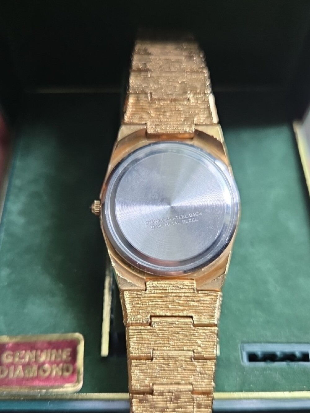 Lucien Piccard Gold Tone Bracelet Watch with Black Dial - Picture 4 of 6